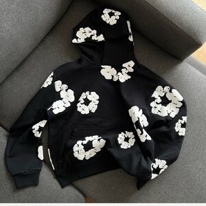 Black and White denim tears Hoodie